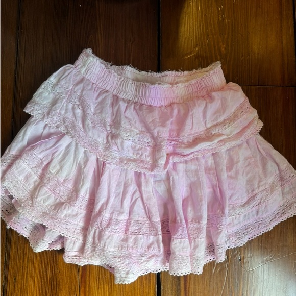 LoveShackFancy Pink Mini Skirt